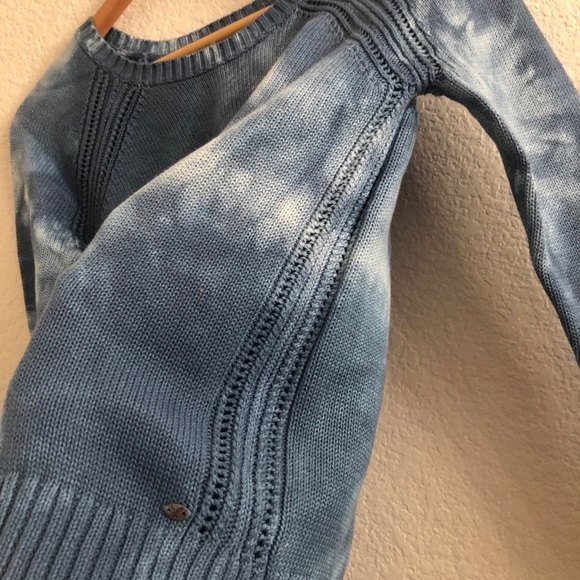 American Eagle Outfitters Blue Long Sleeve Tie Dye Crewneck Sweater Small New - Picture 8 of 11